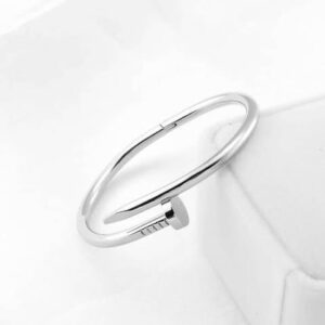 Silver nail bracelet