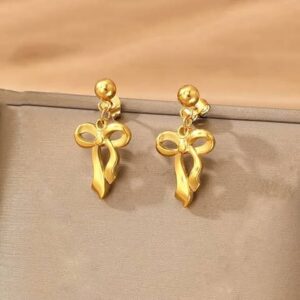Bow drop earring