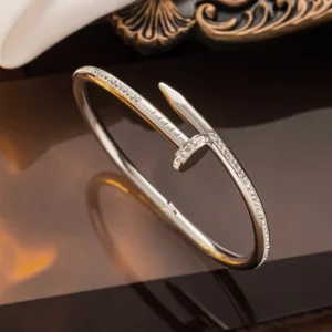 Silver nail bracelet