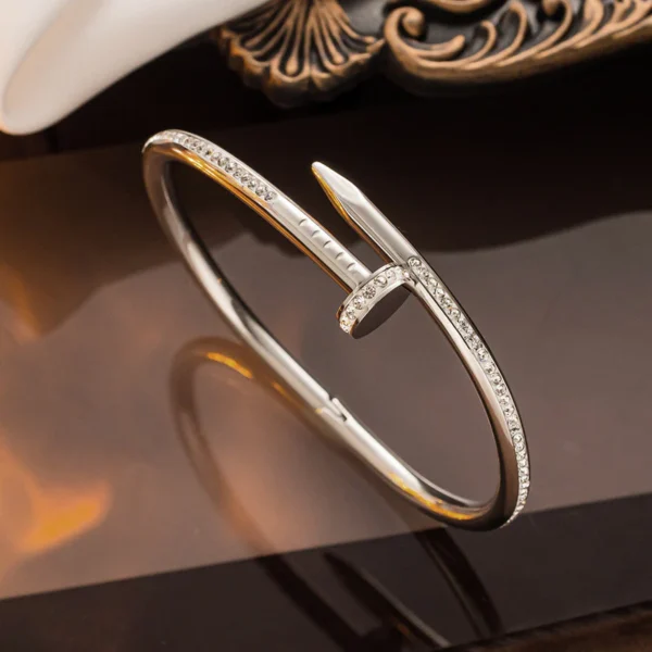 Silver nail bracelet