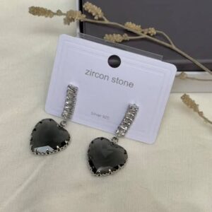Black heart earrings