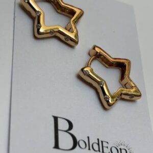 Stone studded star earrings