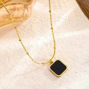 Black geometric pendant