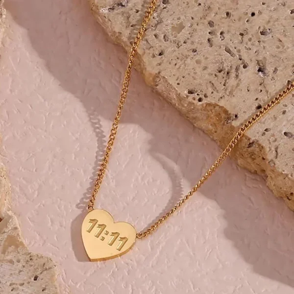 11:11 heart pendant