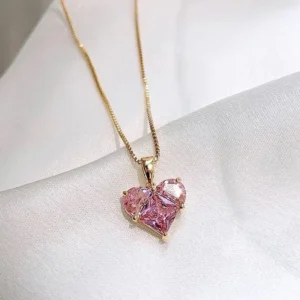 Pink heart pendant