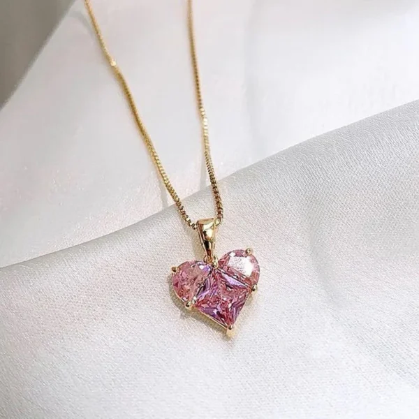 Pink heart pendant